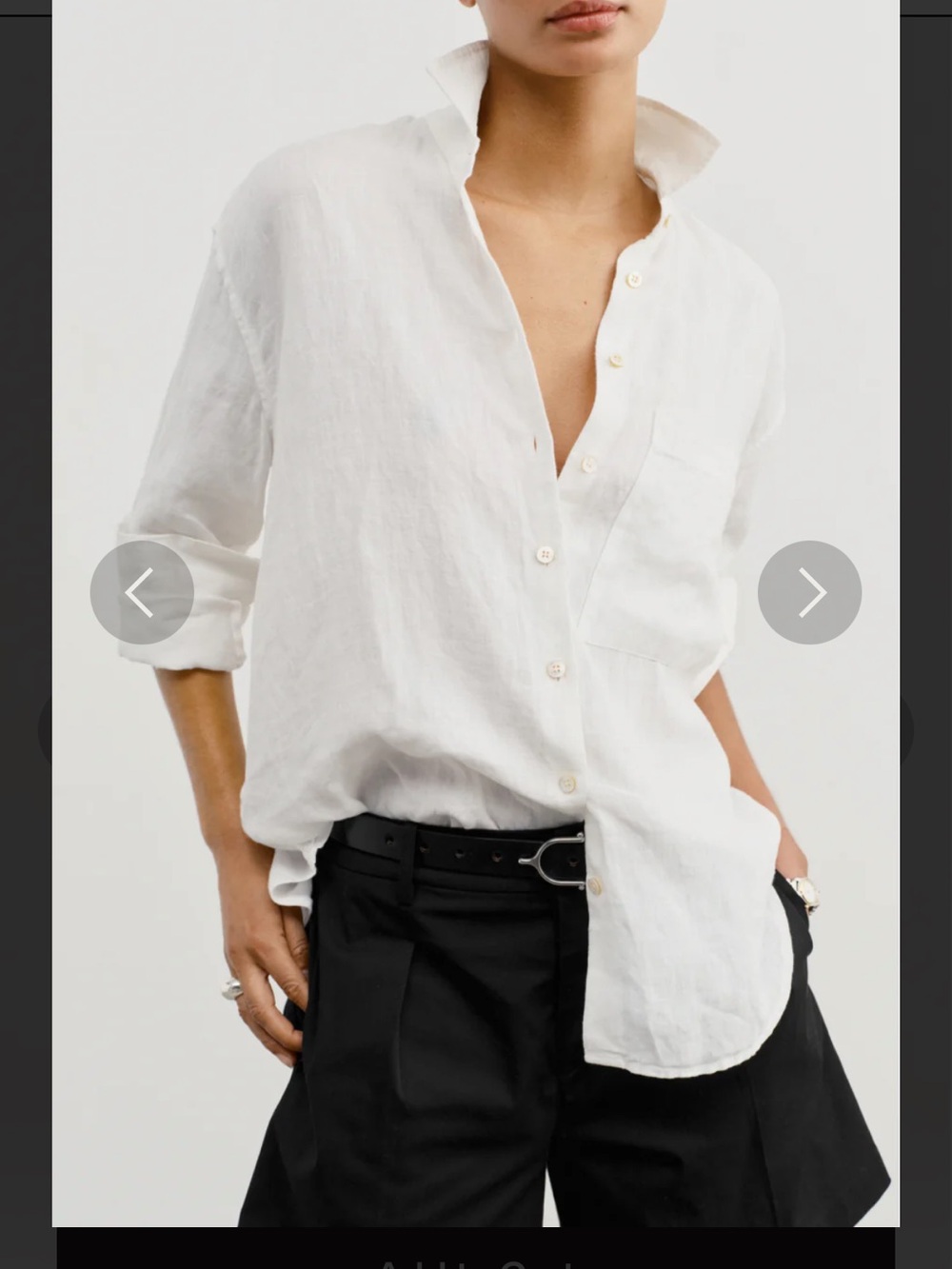 AYR Deep End white linen shirt
